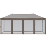 VidaXL Partytent inklapbaar met zijwanden 3x6 m taupe