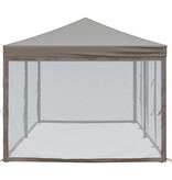 VidaXL Partytent inklapbaar met zijwanden 3x6 m taupe