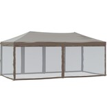 VidaXL Partytent inklapbaar met zijwanden 3x6 m taupe