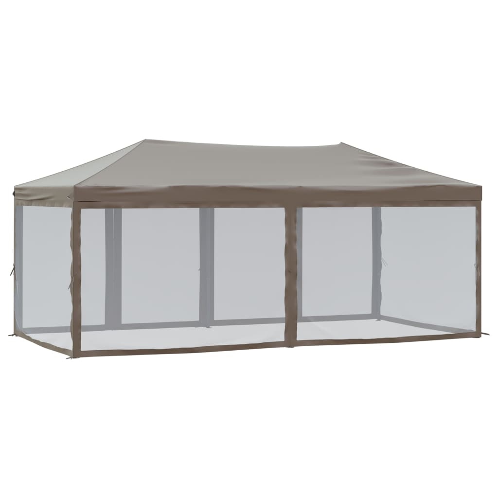 VidaXL Partytent inklapbaar met zijwanden 3x6 m taupe