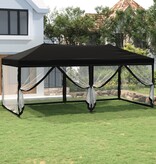 VidaXL Partytent inklapbaar met zijwanden 3x6 m zwart