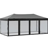 VidaXL Partytent inklapbaar met zijwanden 3x6 m zwart