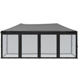 VidaXL Partytent inklapbaar met zijwanden 3x6 m zwart