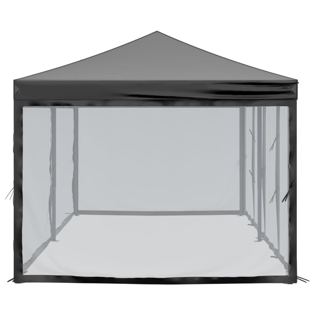 VidaXL Partytent inklapbaar met zijwanden 3x6 m zwart