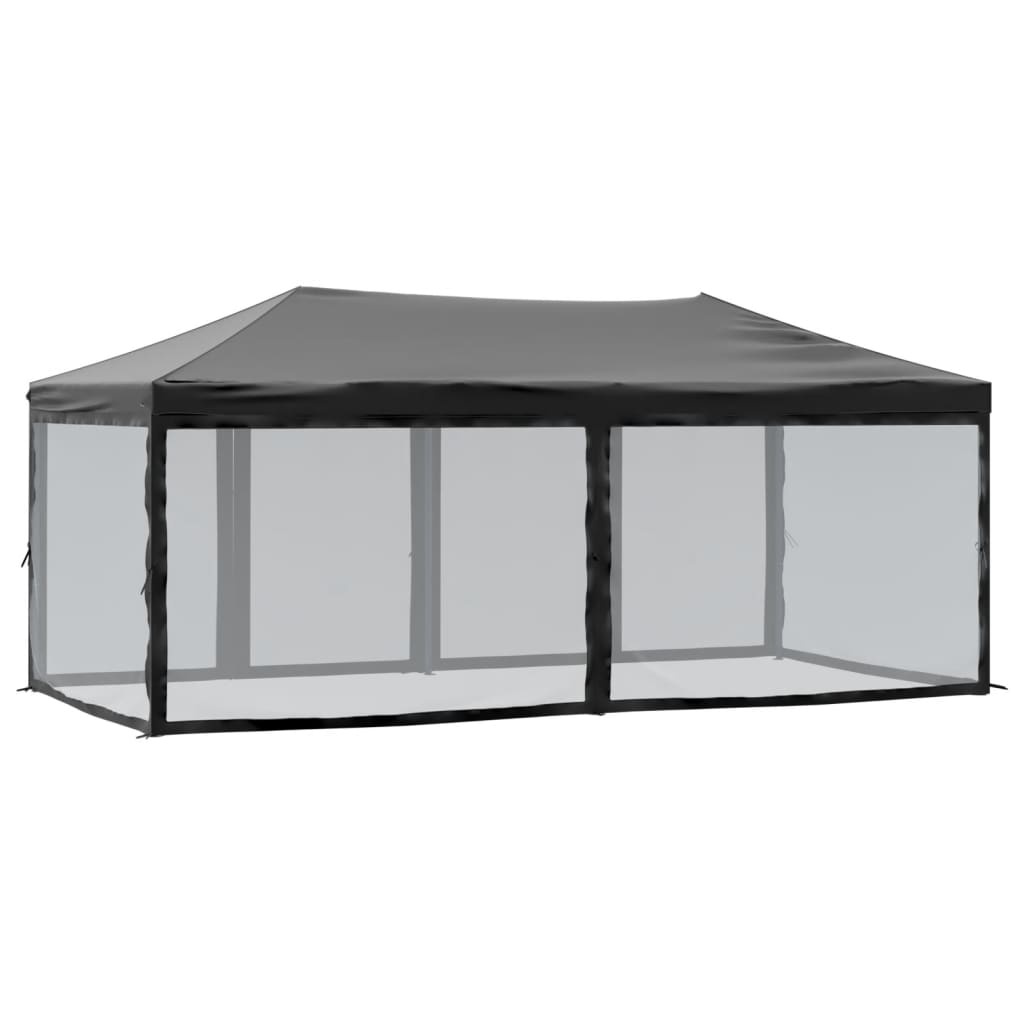 VidaXL Partytent inklapbaar met zijwanden 3x6 m zwart