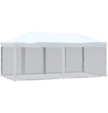 VidaXL Partytent inklapbaar met zijwanden 3x6 m wit