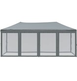 VidaXL Partytent inklapbaar met zijwanden 3x6 m antracietkleurig