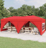 VidaXL Partytent inklapbaar met zijwanden 3x6 m rood