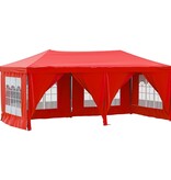 VidaXL Partytent inklapbaar met zijwanden 3x6 m rood