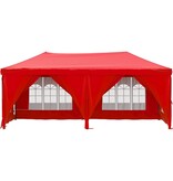 VidaXL Partytent inklapbaar met zijwanden 3x6 m rood