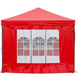 VidaXL Partytent inklapbaar met zijwanden 3x6 m rood