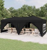 VidaXL Partytent inklapbaar met zijwanden 3x6 m zwart
