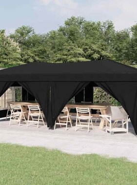VidaXL Partytent inklapbaar met zijwanden 3x6 m zwart
