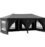 VidaXL Partytent inklapbaar met zijwanden 3x6 m zwart