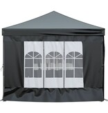 VidaXL Partytent inklapbaar met zijwanden 3x6 m zwart
