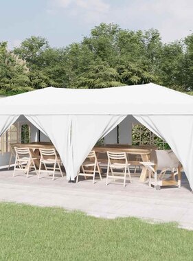VidaXL Partytent inklapbaar met zijwanden 3x6 m wit