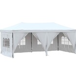 VidaXL Partytent inklapbaar met zijwanden 3x6 m wit