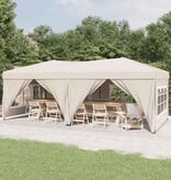 VidaXL Partytent inklapbaar met zijwanden 3x6 m crèmekleurig