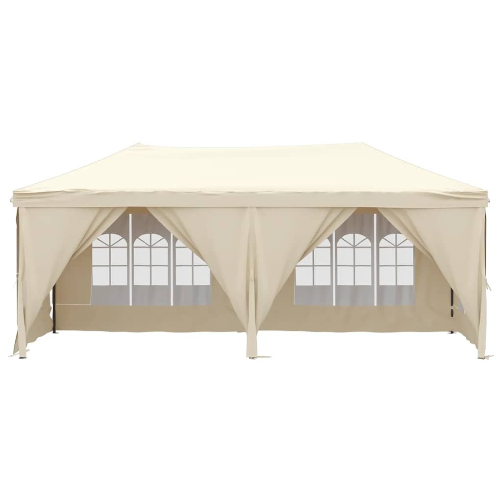 VidaXL Partytent inklapbaar met zijwanden 3x6 m crèmekleurig