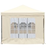 VidaXL Partytent inklapbaar met zijwanden 3x6 m crèmekleurig