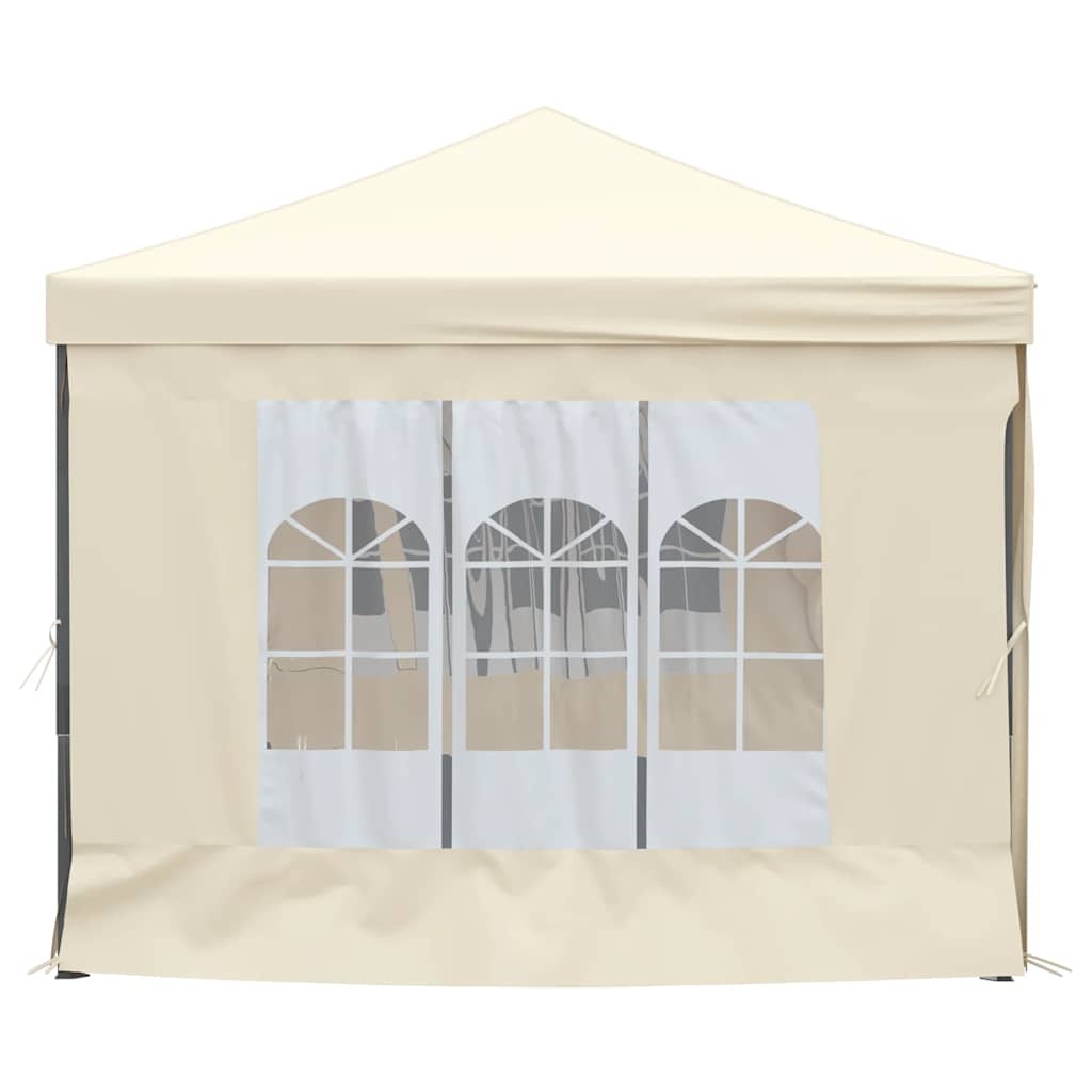 VidaXL Partytent inklapbaar met zijwanden 3x6 m crèmekleurig