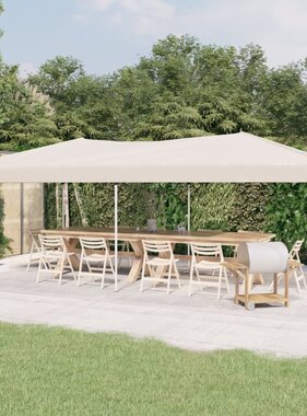 VidaXL Partytent inklapbaar 3x6 m crèmekleurig
