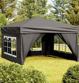 VidaXL Partytent inklapbaar met zijwanden 3x3 m antracietkleurig