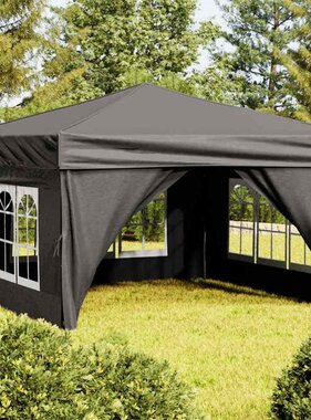 VidaXL Partytent inklapbaar met zijwanden 3x3 m antracietkleurig
