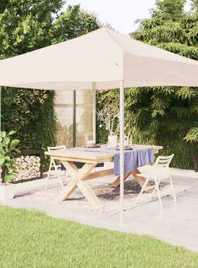VidaXL Partytent inklapbaar 3x3 m crèmekleurig