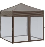 VidaXL Partytent inklapbaar met zijwanden 2x2 m taupe