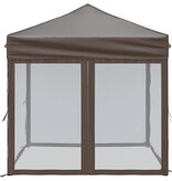 VidaXL Partytent inklapbaar met zijwanden 2x2 m taupe