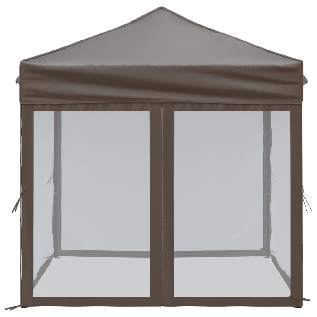 VidaXL Partytent inklapbaar met zijwanden 2x2 m taupe
