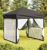 VidaXL Partytent inklapbaar met zijwanden 2x2 m antracietkleurig