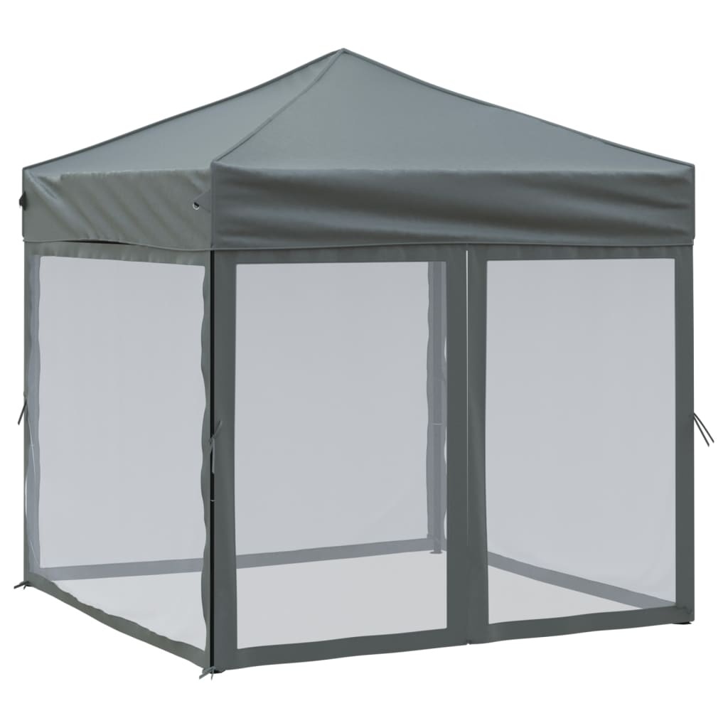 VidaXL Partytent inklapbaar met zijwanden 2x2 m antracietkleurig