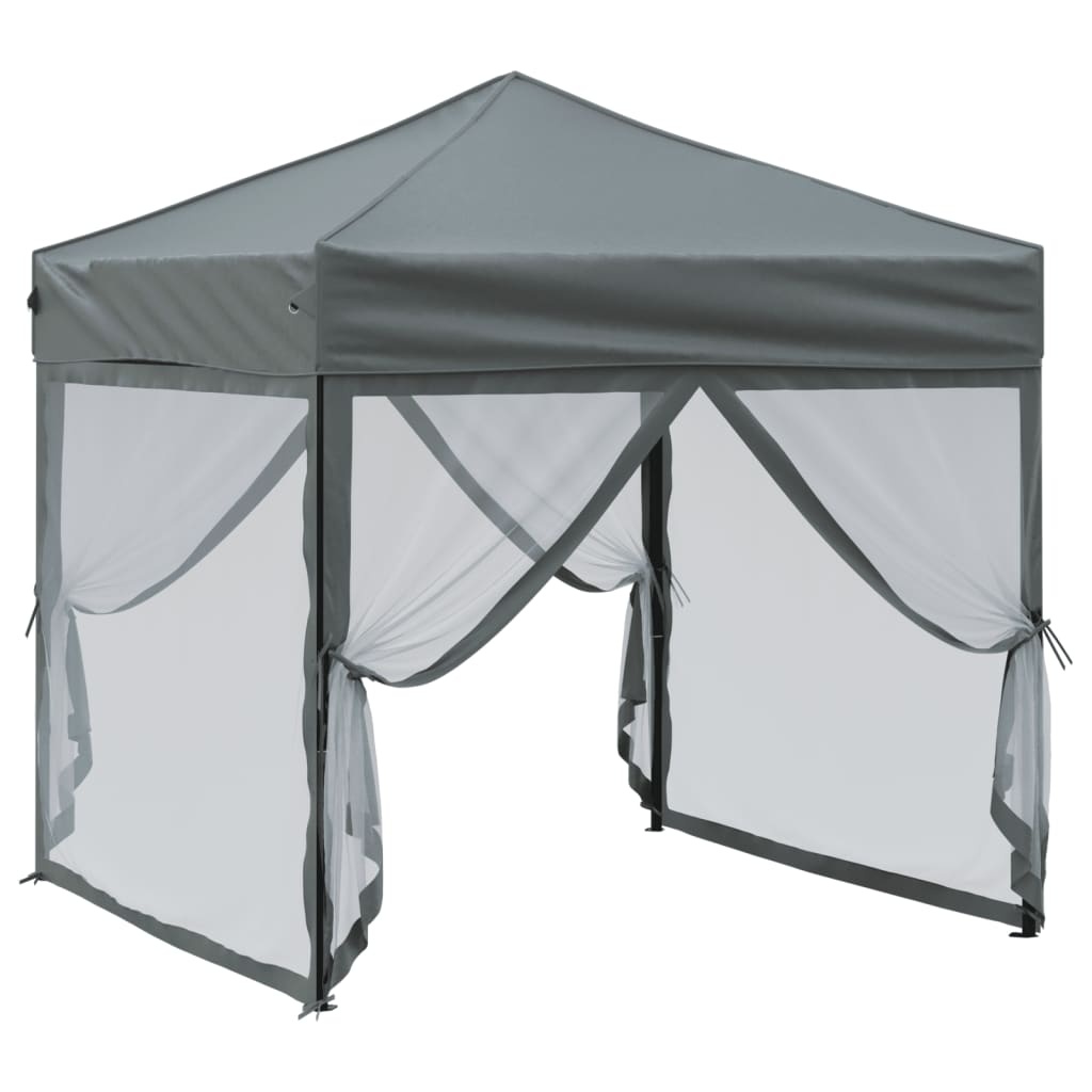 VidaXL Partytent inklapbaar met zijwanden 2x2 m antracietkleurig