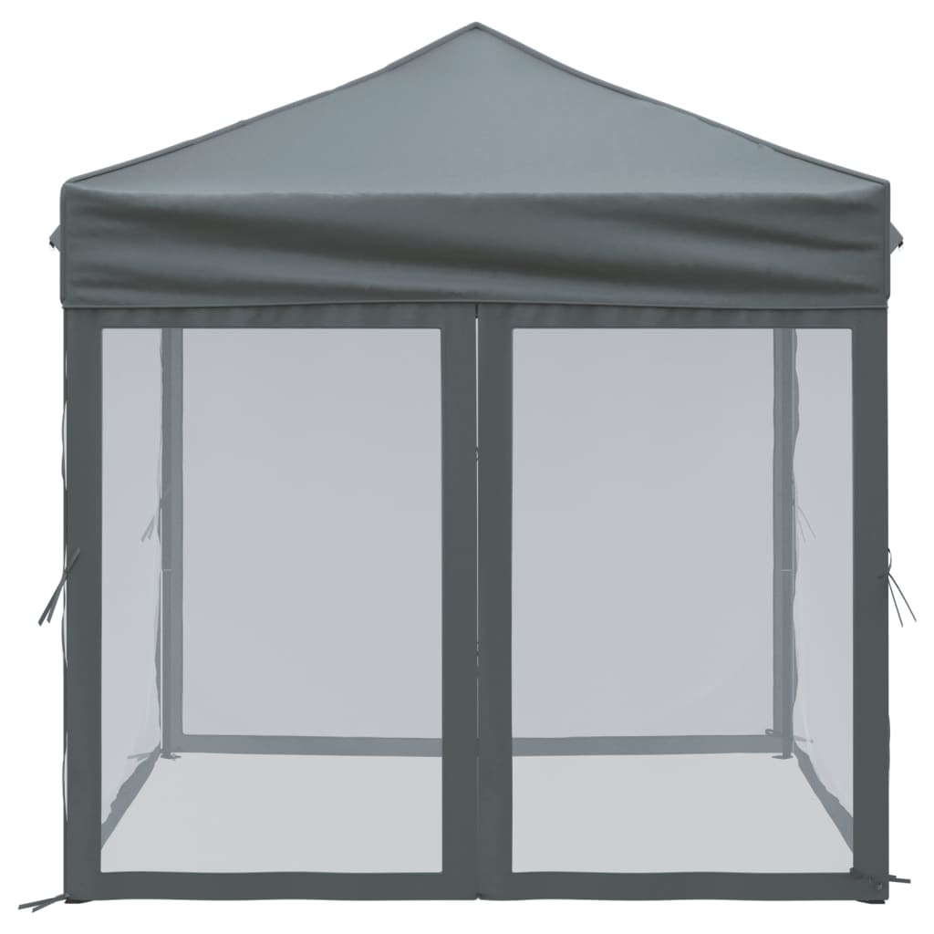 VidaXL Partytent inklapbaar met zijwanden 2x2 m antracietkleurig