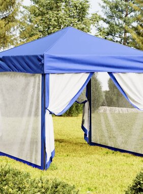 VidaXL Partytent inklapbaar met zijwanden 2x2 m blauw