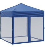 VidaXL Partytent inklapbaar met zijwanden 2x2 m blauw