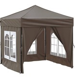 VidaXL Partytent inklapbaar met zijwanden 2x2 m taupe