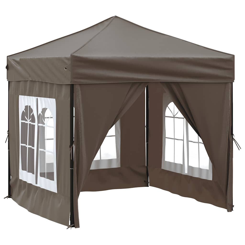 VidaXL Partytent inklapbaar met zijwanden 2x2 m taupe
