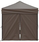 VidaXL Partytent inklapbaar met zijwanden 2x2 m taupe