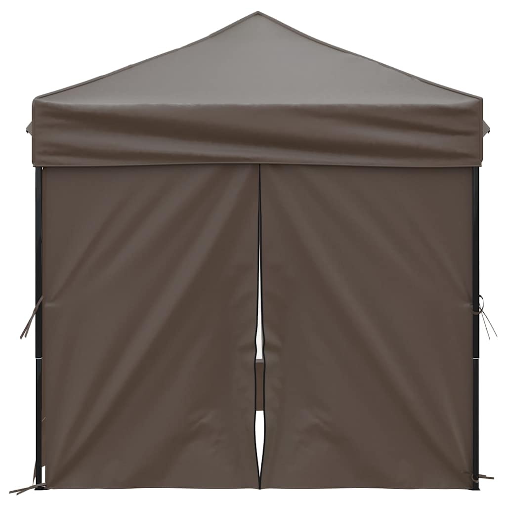 VidaXL Partytent inklapbaar met zijwanden 2x2 m taupe