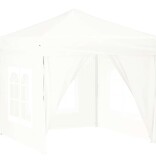 VidaXL Partytent inklapbaar met zijwanden 2x2 m wit
