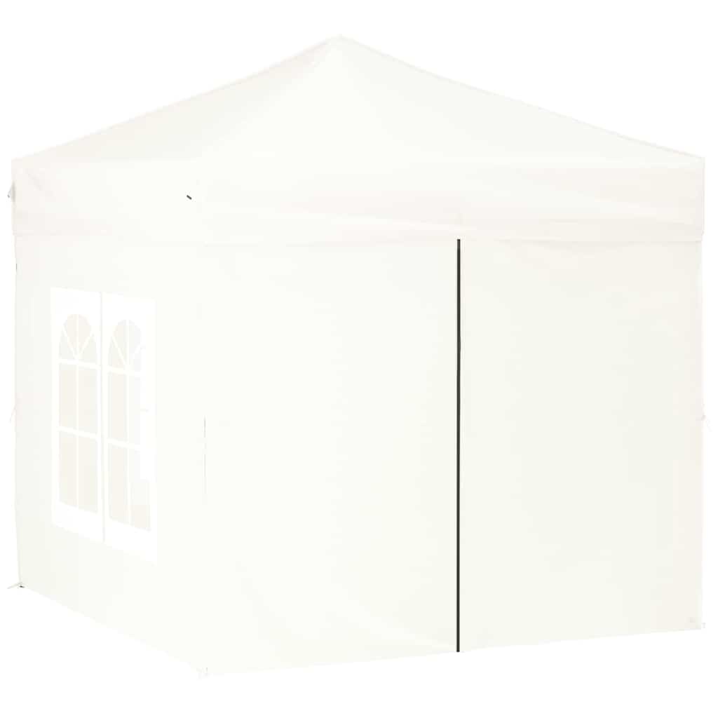 VidaXL Partytent inklapbaar met zijwanden 2x2 m wit
