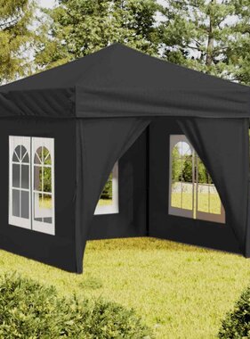 VidaXL Partytent inklapbaar met zijwanden 2x2 m antracietkleurig