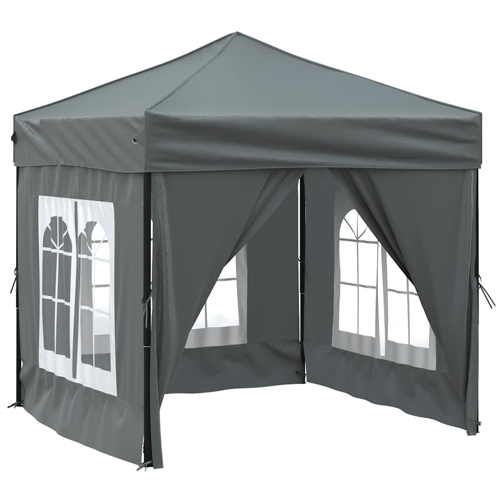 VidaXL Partytent inklapbaar met zijwanden 2x2 m antracietkleurig