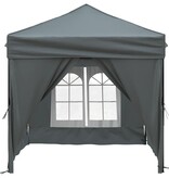 VidaXL Partytent inklapbaar met zijwanden 2x2 m antracietkleurig