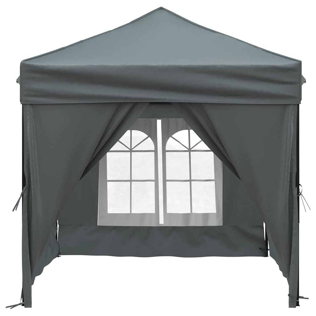 VidaXL Partytent inklapbaar met zijwanden 2x2 m antracietkleurig
