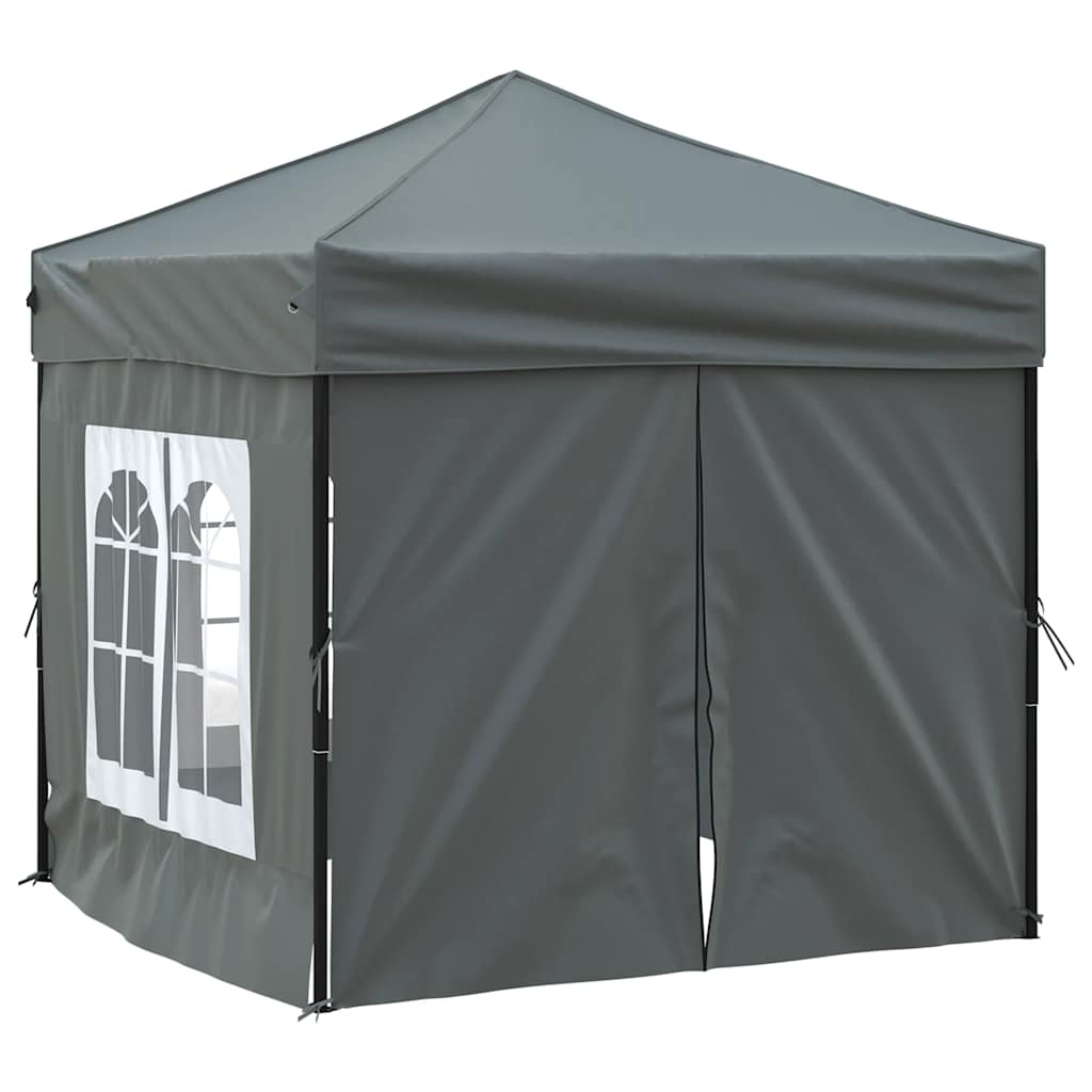 VidaXL Partytent inklapbaar met zijwanden 2x2 m antracietkleurig