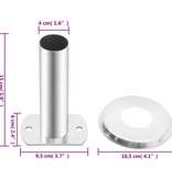 VidaXL Leuningbeugels voor zwembadladder 2 st 304 roestvrij staal